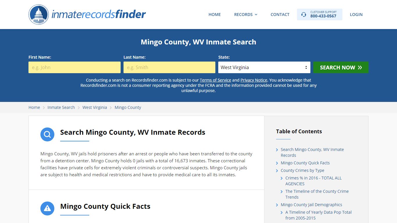 Mingo County, WV Inmate Lookup & Jail Records Online